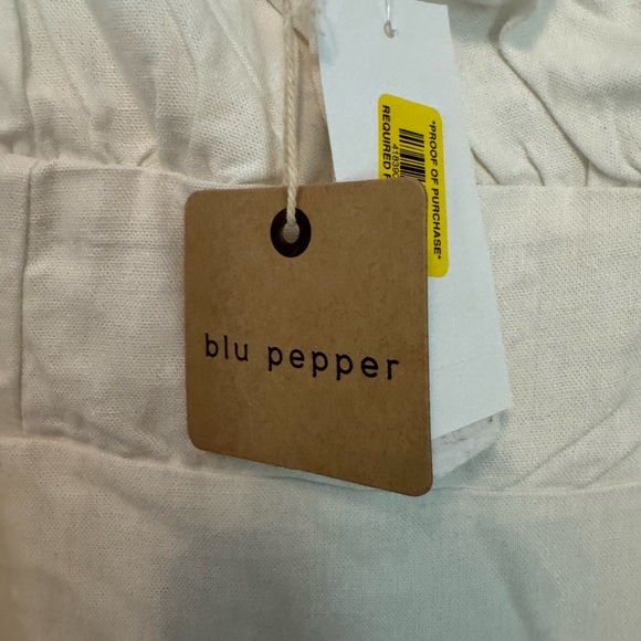 Blu Pepper flutter sleeve, smocked bodice, midi dress size L. NWT - Picture 4 of 10